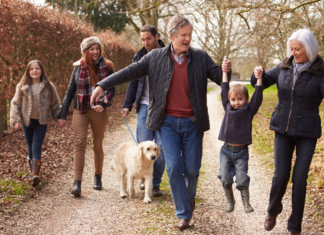 Leading From the Front {of My Family} A whole family on a walk.
