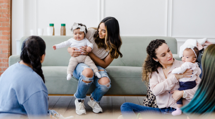Women in a networking mom group.