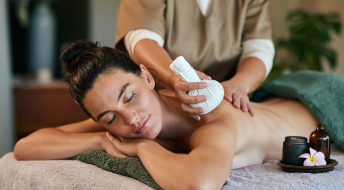 A woman getting a massage.