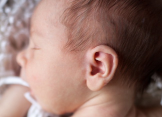 A newborns ear.