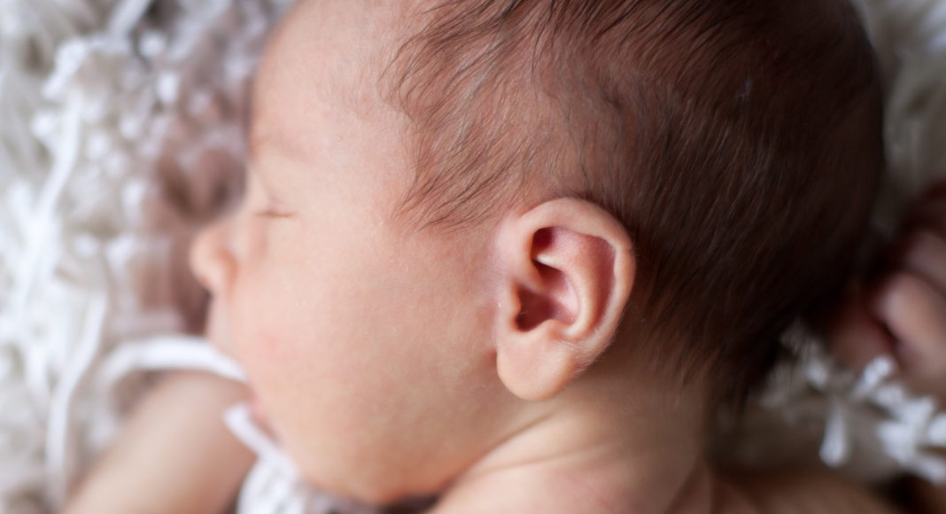 A newborns ear.