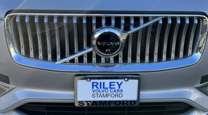 The front of a Volvo XC90.