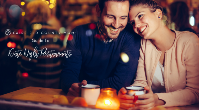 A couple at a date night restaurant.