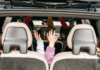 Kids sitting in a Volvo XC90