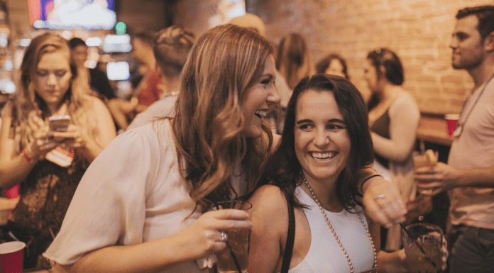 Women in a college bar.