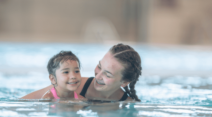 A survival swim lesson.