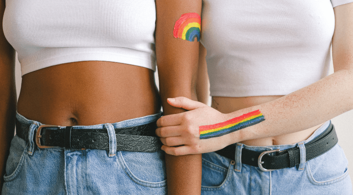 LGBTQIA+ World - Women with pride paint.