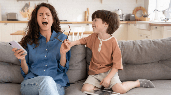 An angry mom yelling.