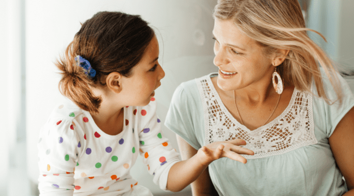A mom sharing her feelings with her daughter.
