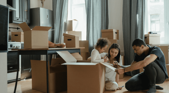 A family packing for a move.