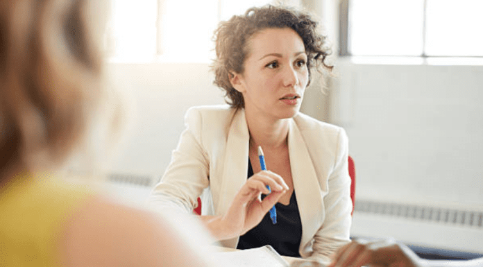 A woman in an IEP meeting.