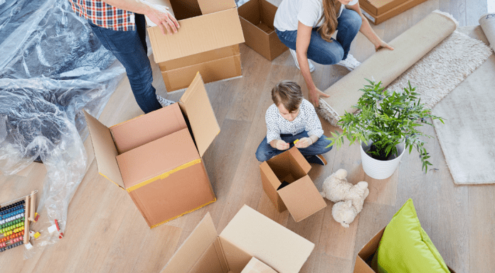A family packing for a move.