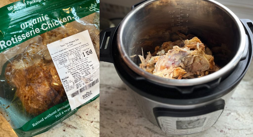 Homemade chicken bone broth in Instant Pot