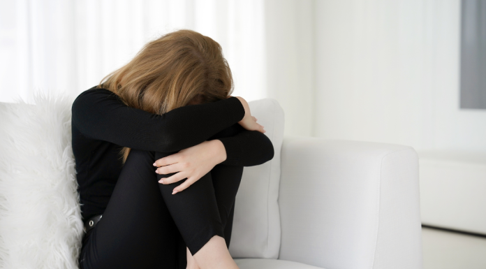 A woman grieving.