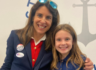 A mother and daughter on Election Day.