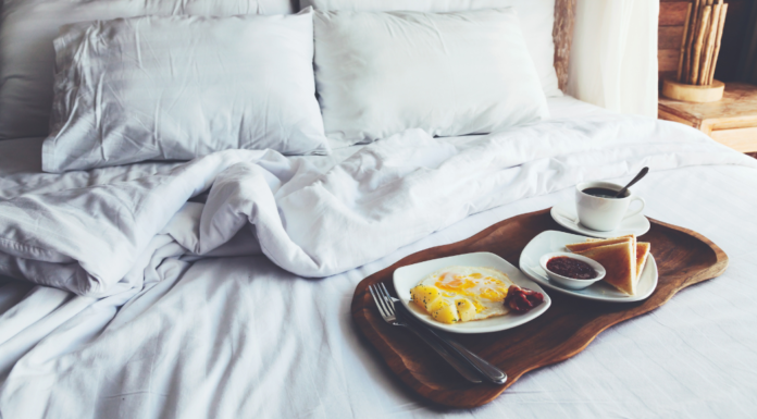 B&B Bound: 5 Romantic Inns Close to Fairfield County A bed with breakfast on a tray.