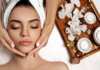 A woman getting a facial.