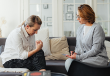 A therapist working with a patient.