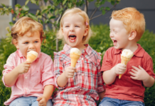 Kids eating ice cream.