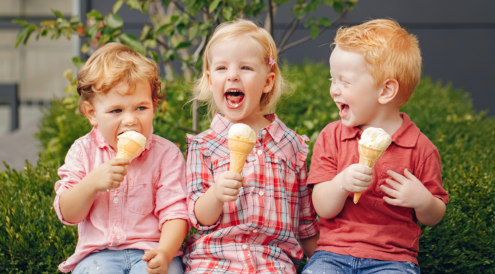 Kids eating ice cream.