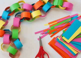 A paper chain to countdown a return of a traveling parent.