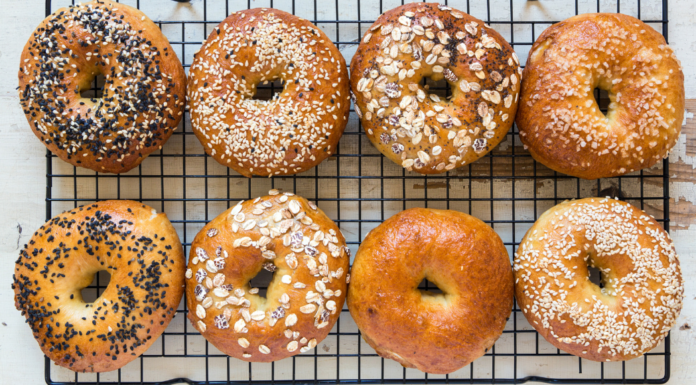 Freshly baked bagels.