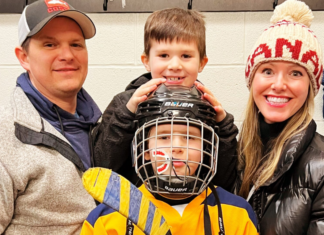 A hockey family at a tournament.