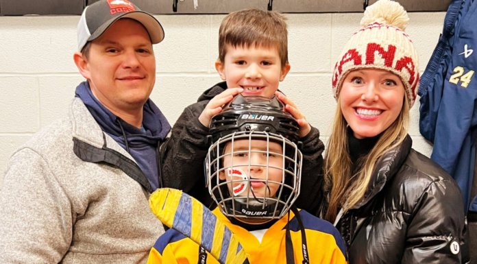 A hockey family at a tournament.
