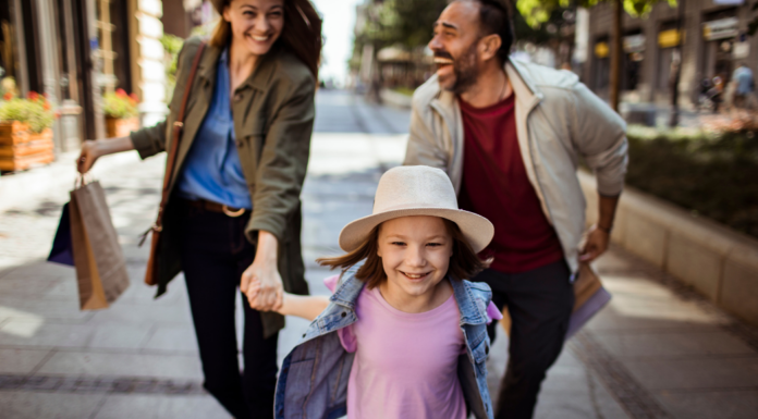 A family out on an adventure.