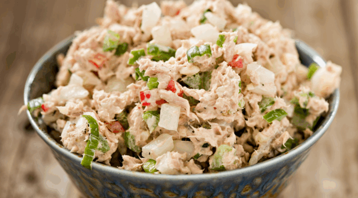 Tuna salad in a bowl.