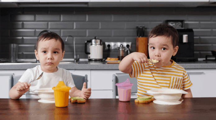 The Eye of the Toddler Mom Toddler boys eating breakfast.