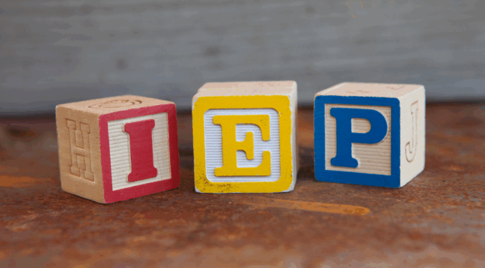IEP written out in blocks.