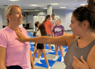 Practicing Krav Maga self-defense techniques.
