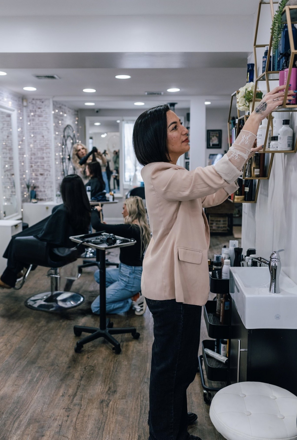 Imogene and staff at Alchemy, The Salon.