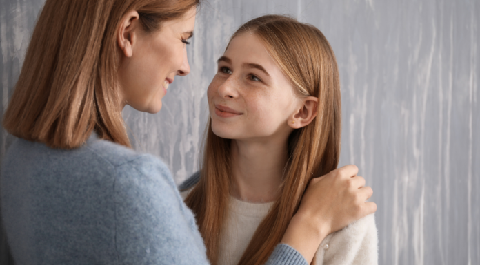 A mom looking at her daughter turning thirteen.