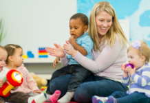A daycare teacher with toddlers.