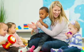 A daycare teacher with toddlers.