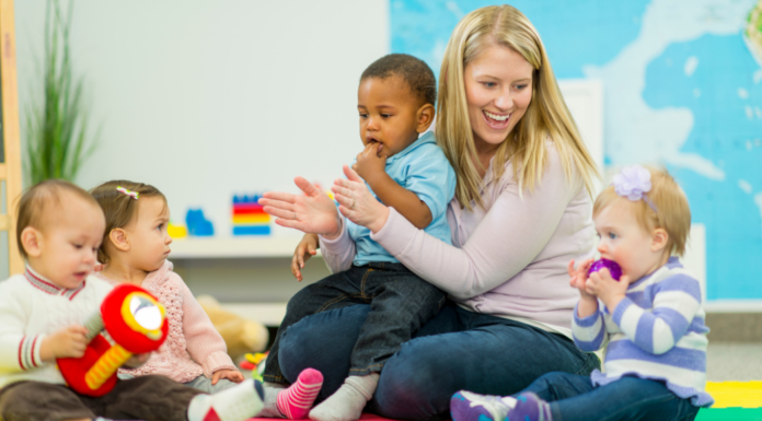 A daycare teacher with toddlers.