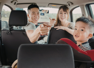 A family going on a road trip.