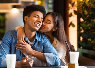 Teens on a date.