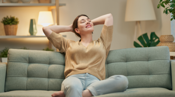 The First Year After Divorce: Advice I Wish I’d Had A woman relaxing on the couch.